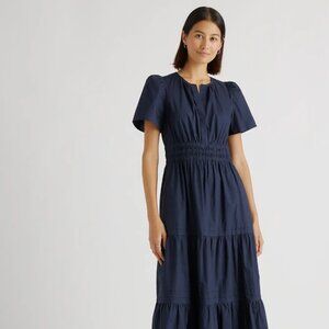Quince 100% Organic Cotton Poplin Tiered Maxi Dress